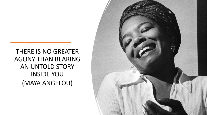 Maya Angelou - There is no greater agony than bearing an untold story inside you.